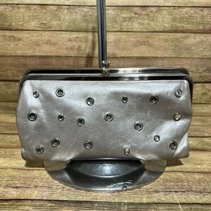 Hobo Silver Leather Clutch